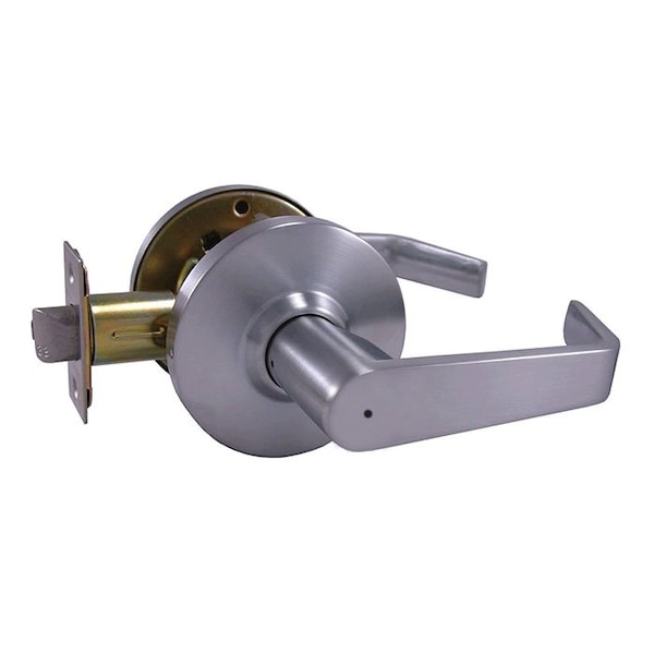 Design Hardware Grade 2 Cylindrical Lock, 76-Privacy, F-Flat Lever, Round Rose, Satin Chrome, 2-3/4 Inch Backset DH-J-76-F-26D - main